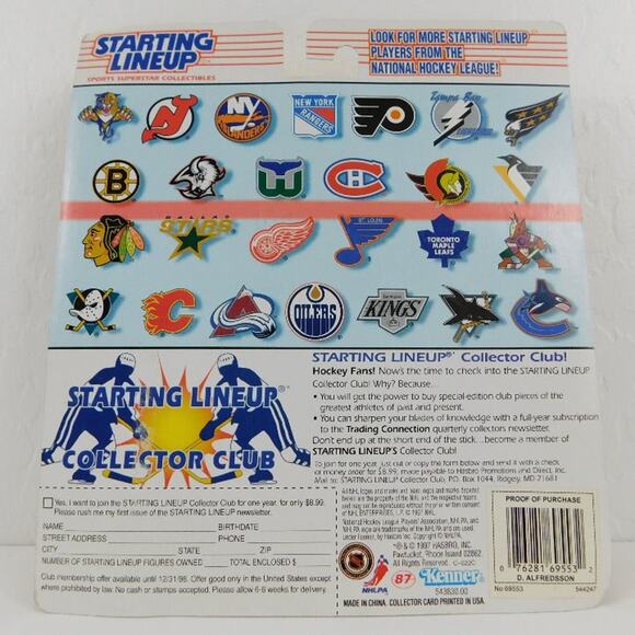 Kenner 1997 Starting Lineup NHL Ottawa Senators Daniel Alfredsson Action Figure - Picture 2 of 6